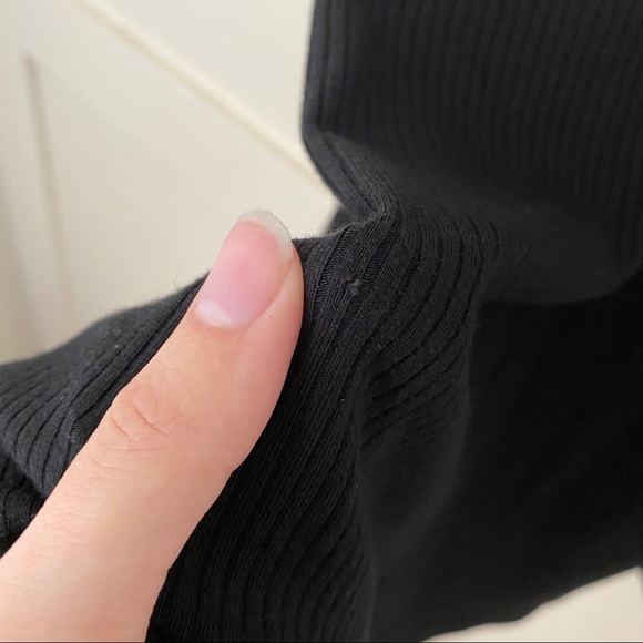 Reformation Ribbed Ruching Tank Black Mini Dress Small - Picture 6 of 7